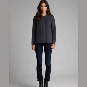 Vince Navy Wool Snap Button Jacket Size 6